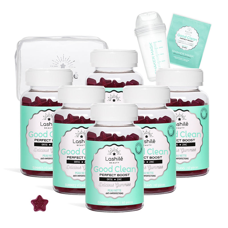 Lashilé Beauty - Gummies - Beauté - Peaux à imperfections - Traitement de l'acné - Good Clean -  Nutricosmétique - Compléments alimentaires - pack 6 mois 